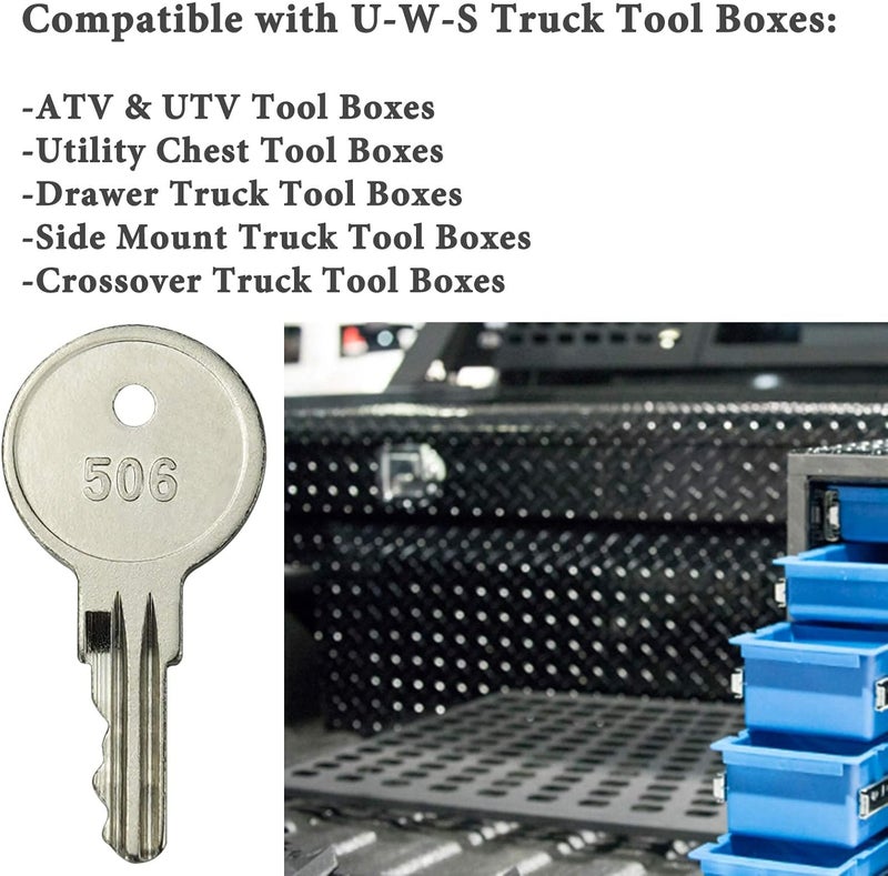 gradora 4-Pack CH506 Replacement Keys for Truck Tool Box RV Compartment Lock Keys Silver Code 506 - Image 5